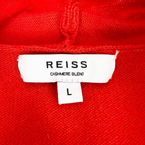 Reiss Torah Sweater Wool Cashmere Blend Womens Large Twist Neck Turtleneck Red - Picture 6 of 10